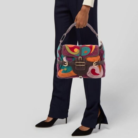 NWT Jimmy Choo Tulita Multi-Color Patchwork Purse - Picture 3 of 13